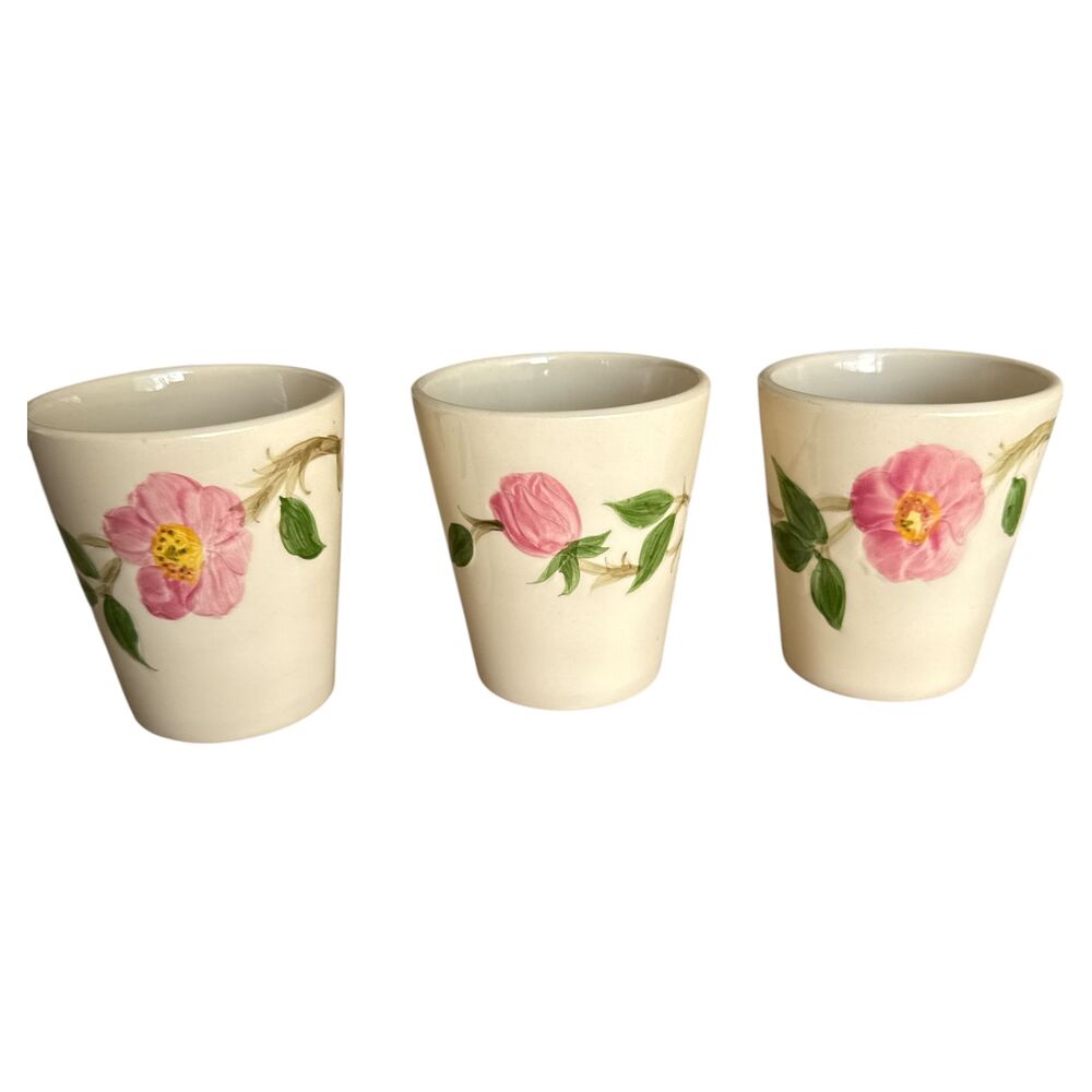 Franciscan Desert Rose Tumbler Cups Set of 3 Vintage USA Pink Flowers